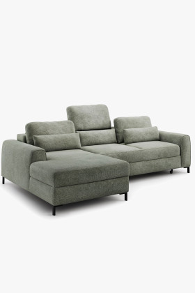 Rohová sedacia súprava s funkciou spania a úložným priestorom vľavo